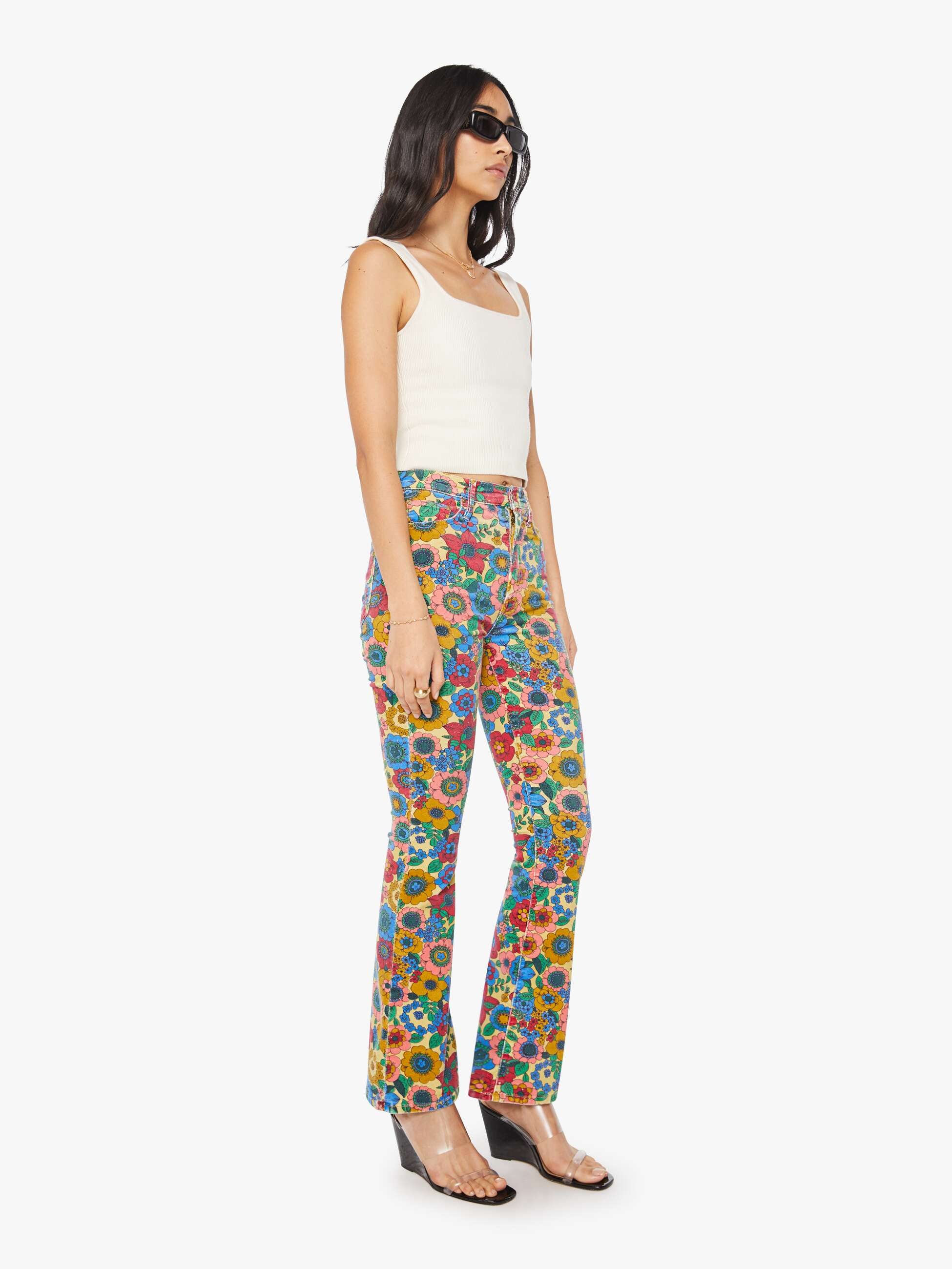 High Waisted Weekender Skimp - Track And Flower Fields